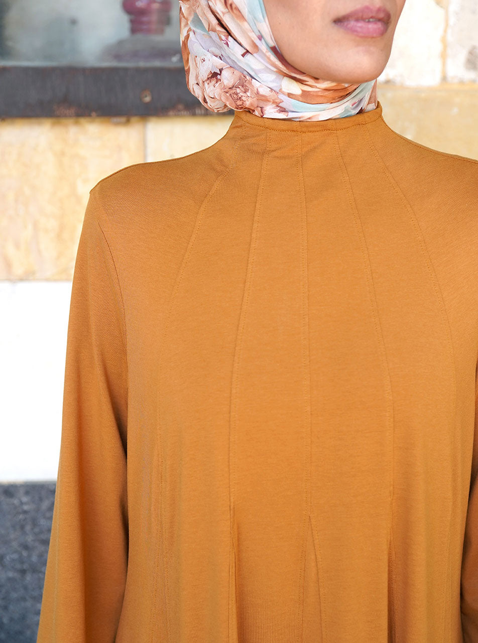 Flared Paneled Abaya with Godets
